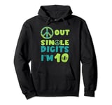 Peace Sign Out Single Digits Tennis 10 Years Old Birthday Pullover Hoodie