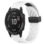 Garmin Fenix 6 Sapphire GPS Silikon Klockarmband med Magnetlås - Vit