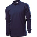 Stedman Polo Long Sleeve Men Marin bomull XX-Large Herr