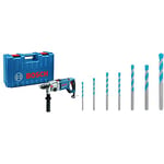 Bosch Professional Impact Drill GSB 162-2 RE (incl. Additional Handle, in a case) + 7X Expert CYL-9 MultiConstruction Drill Set (for Concrete, Ø 4-12 mm, Accessories)