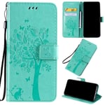 Kihying Leather Phone Case for Samsung Galaxy A51 Case Cover Flip Wallet Stand and Card Slots (Green - KHT02)