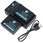 DSTE NP-W126 Camera Battery (2-pack) and Charger Compatible with Fuji X-A1, X-E1, X-E2, X-M1, X-Pro1, HS30EXR, HS33EXR, HS50EXR