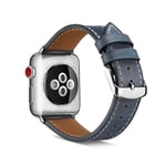 Apple Watch Series 7/6/SE/5/4/3/2/1 - 41/40/38mm - Ægte læder rem - Blå