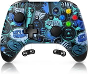 Manettes Switch, 9124 Manette Switch Pro Sans Fil Bluetooth Avec Boutons Programmables Pour Switch Lite Oled Steam, Manette Pc, Manette Pour T¿¿L¿¿Phone Android Ios Iphone Ipad, Graffiti