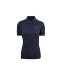 Lacoste Plain Womens Navy Polo Shirt Wool - Size 18 UK
