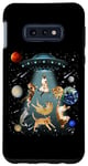 Coque pour Galaxy S10e Cat UFO Abduction Cats Kitten Outer Space Galaxy Cat Lovers