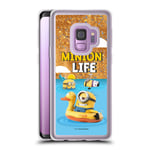 Head Case Designs Officially Licensed Despicable Me Beach Life Funny Minions Gold Clear Hybrid Liquid Glitter Compatible With Samsung Galaxy S9