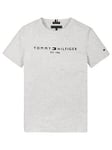 Tommy Hilfiger Boys Short Sleeve Essential Logo T-shirt - Grey, Grey, Size 14 Years