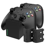 snakebyte Xbox TWIN CHARGE SX - black - Xbox Series X Charging Station for Series X Controller, Charger for 2 Wireless Controllers, 2 Batteries Rechargeable 800mAh, LED Charge Status, Series X Design