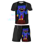 2-delad Poppy playtime kläder T-shirt shorts barn kostym black 3 120cm