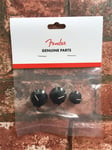 Fender American Jazz Bass Volume & Tone Knob, Set of 3, Made in the USA, Black
