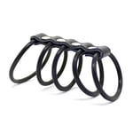 Cock Ring Chastity Cage Gates of Hell 5 Rubber Penis Rings - Black