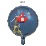 PARIS 2024, Ballon Aluminium Bleu Paris 2024 Gm 45 cm M24, Produit Officiel sous Licence, Décorations de fête, Gonfler avec une paille ou une pompe à ballon, Déco thème Sports, Anniversaire