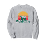 Yosemite National Park Vintage Bear and Retro Sun Graphic Sweatshirt