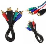Multi Out Flat Adapter Adapter VGA Cord HDMI Male To 3 RCA Video Audio AV Cable