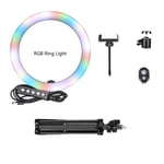 Skrivbords RGB Ring Light för skrivbord, storlek 10 tum/26 cm, justerbart ljus, paket H
