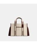Coach Womens Smith Tote in Canvas Leather Mix Bag - Beige - One Size