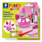 STAEDTLER 8035 25 FIMO Kids Modelling Clay Set - "Funny Scrunchie Unicorn" (Pack of 2 FIMO Kids Blocks & Modelling Tools)