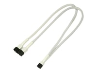 Nanoxia - Strömdelare För Fläkt - 3 Pin Molex (Hona) Till 3 Pin Molex (Hane) - 30 Cm - Vit