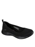 Skechers Microburst 2.0 Wide Fit Ballerina Shoes - Black, Black, Size 4, Women