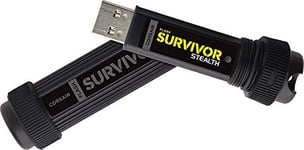 Corsair CMFSS3B-256GB Flash Survivor Stealth 200 m 256 GB USB 3 Rugged Design Water Proof Flash Drive - Black