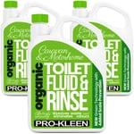 Organic Toilet Chemical Fluid Rinse Caravan & Motorhome Cleaner 3 x 2L