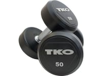 Tko Rubber Dumbbell Pro 40 Kg Black And Silver (K828rr-40)