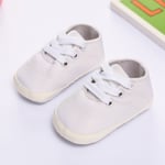 Classic Solid Color Baby Canvas Lace-up Soft Sole Toddler Shoes W 0-6months