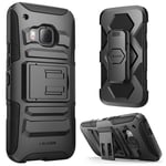 HTC One M9 Case ,i-Blason Prime [Kickstand] HTC One Hima H9 2015 Release [Heavy Duty] [Dual Layer] Combo Holster Cover case with [Locking Belt Swivel Clip] (Black)