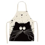 RONGJJ Chefs Creative Home Kitchen Apron for Women Men, Cat Pattern Design, Unisex Apron Perfect for Home BBQ Grill Baking Cooking Cleaning, B, 68x55CM