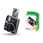 instax mini 40 instant film camera, easy use with automatic exposure, Black & WIDE instant film White border, 20 shot pack, suitable for all instax WIDE cameras and printers