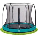 10ft Salta Green Comfort Edition InGround Round Trampoline with Enclosure