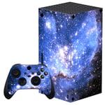 playvital Blue Galaxy Custom Vinyl Skins for Xbox Series X, Wrap Decal Cover Stickers for Xbox Series X Console Controller