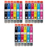 18 Ink Cartridges (Set) for Epson Expression Photo XP-55, XP-760, XP-860, XP-960