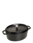 La Cocotte - Oval Cast Iron Home Kitchen Pots & Pans Casserole Dishes Black STAUB