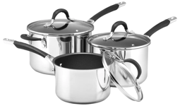 Circulon Momentum 3 Piece Stainless Steel Saucepan Set