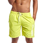 Walker Valentin Swimwear Swimsuit Cofortable Swimming Shorts Men Quick-drying Breathable Beach Shorts Swimwear Trunk Mesh Lined Fluorescent green, Size : XL