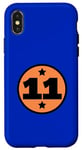 Coque pour iPhone X/XS Numéro 11 Onze Cercle Orange Noir Âge Anniversaire Retro