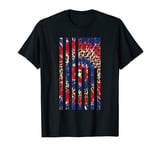 Red White Blue Leopard Tie Dye Patriotic USA American Flag T-Shirt