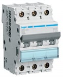 Hager MBN316 Dvärgbrytare 3-pol, 6kA, B-karakteristik 16A