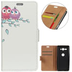 KM-WEN® Case for Sony Xperia XZ2 Compact (5.0 Inch) Book Style Cute Owl Pattern Magnetic Closure PU Leather Wallet Case Flip Cover Case Bag with Stand Protective Cover Color-4