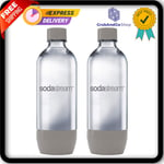 SodaStream Twin Pack 1 Litre Reusable BPA Free Water Bottles for Sparkling Water