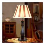 Desk Lamp Table Lamp Retro European Style Desk Light，Fabric Solid Wood Dimmable E27*1，Living Room Decor Sofa Study Bedroom Bedside Hotel Bedroom Bedside lamp (Color : Push Button Switch)