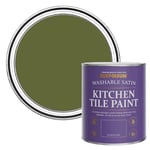 Rust-Oleum Green water resistant Kitchen Tile Paint in Satin Finish - Jasper 750ml