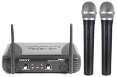 FYNDHÖRNAN: Vonyx STWM712, Trådlös mikrofon, VHF, 2 kanaler, STWM712 Trådlösa mikrofoner 2 x Handmikrofon. SKY-179.183