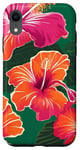 Coque pour iPhone XR Illustration florale dynamique de l'hibiscus