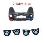 2Pairs Cat Paw Custom Design Silicon Trigger Buttons Sticker W/ Adhensive for PS4 Controller L2 R2 Button Cover (Blue)