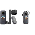 Insta360 ONE X2 360 Degree Action Camera PRO Kit includes 64GB Micro SDHC Card + Case + Invisible Selfie Stick + Lens Cap & CINX2CB/E ONE X2 Lens Guards - Added Protection For Your Lenses