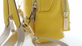 Michael Kors Erin Studded Small MINI Convertible Pebbled Leather Backpack Citrus