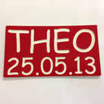 FSSS Ltd ENGRAVED NUMBER PLATES FOR CHILDRENS LITTLE TIKES COZY COUPE RIDE ON TOYS **ADD YOUR TEXT* (RED)